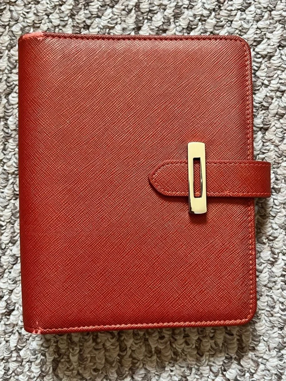 Franklin Covey 6 Ring Leather Organizer Planner Classic size Burgundy pen loop